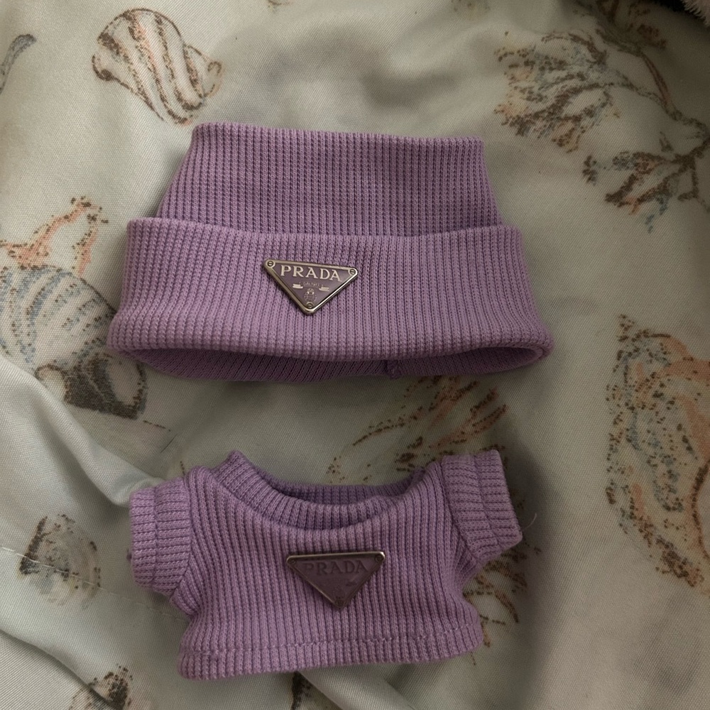 Purple labubu outfit set